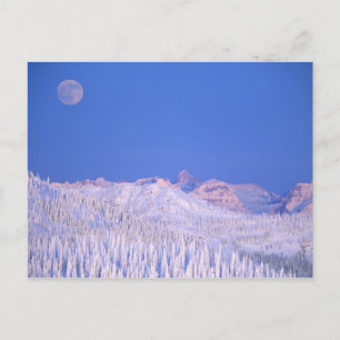 Volle maan boven Glacier National Park Briefkaart