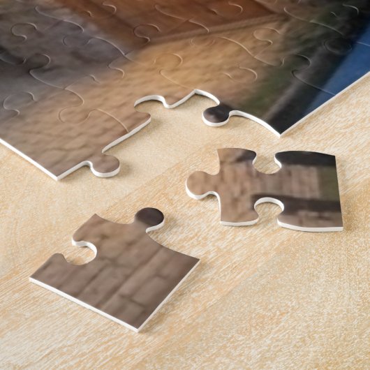 Volle Maan boven Middeleeuwse Stad Legpuzzel (Zijkant)