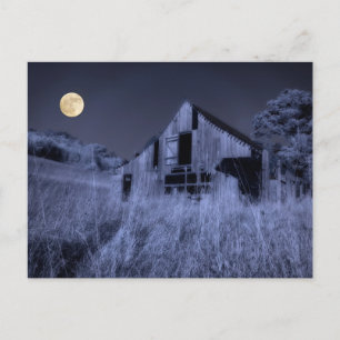 Volle Maan Boven   Oude Verweerde Schuur Briefkaart