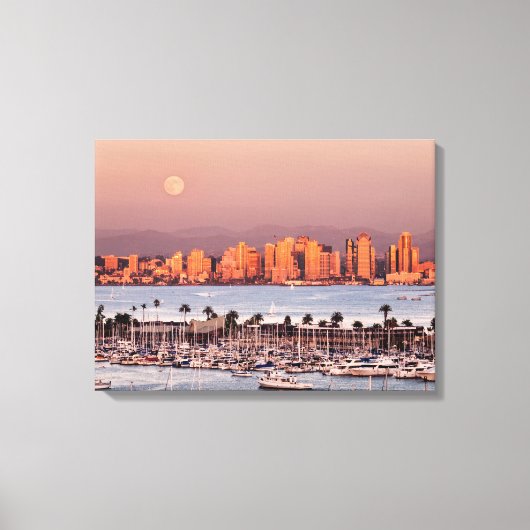 Volle maan boven San Diego Canvas Afdruk (Voorkant)