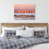 Volle maan boven San Diego Canvas Afdruk (Insitu (Slaapkamer))