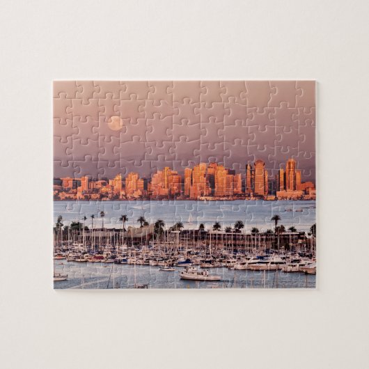 Volle maan boven San Diego Legpuzzel (Horizontaal)