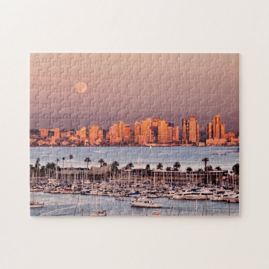 Volle maan boven San Diego Legpuzzel (Horizontaal)
