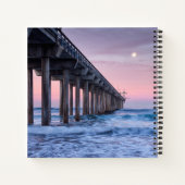 Volle Maan Boven Scripps Pier Notitieboek (Achterkant)