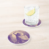 Volle maan buikdanser zandsteen onderzetter (Zijkant)