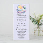 Volle Maan Celestial Stars Lavendel Trouwprogramma (Staand voorkant)