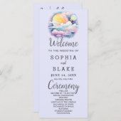 Volle Maan Celestial Stars Lavendel Trouwprogramma (Voorkant / Achterkant)