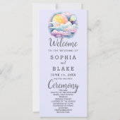 Volle Maan Celestial Stars Lavendel Trouwprogramma (Voorkant)