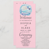 Volle Maan Celestial Stars Roze Huwelijksprogramma (Voorkant / Achterkant)