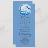 Volle Maan Celestial Sterren Blauw Huwelijksprogra (Voorkant / Achterkant)