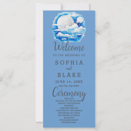 Volle Maan Celestial Sterren Blauw Huwelijksprogra