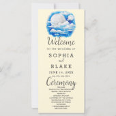 Volle Maan Celestial Sterren Geel Huwelijksprogram (Voorkant)