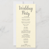 Volle Maan Celestial Sterren Wit Huwelijksprogramm (Achterkant)