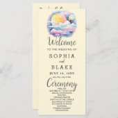 Volle Maan Celestial Sterren Wit Huwelijksprogramm (Voorkant / Achterkant)