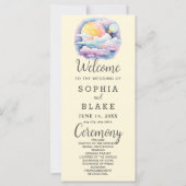 Volle Maan Celestial Sterren Wit Huwelijksprogramm (Voorkant)