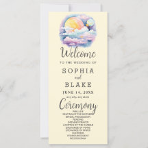 Volle Maan Celestial Sterren Wit Huwelijksprogramm