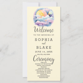 Volle Maan Celestial Sterren Wit Huwelijksprogramm