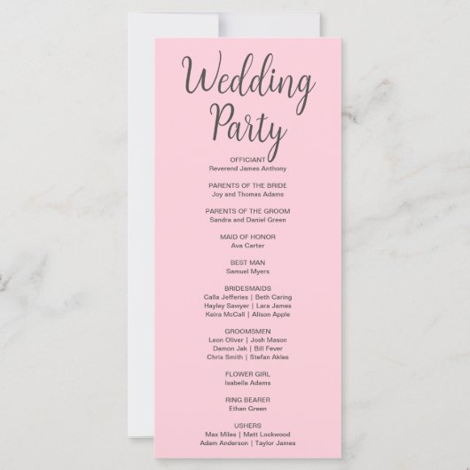 Volle Maan Celestial Sterren Wit Huwelijksprogramm (Achterkant)