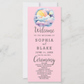 Volle Maan Celestial Sterren Wit Huwelijksprogramm (Voorkant)