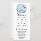 Volle Maan Celestial Sterren Wit Huwelijksprogramm (Voorkant)