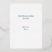 Volle Maan Denken aan U Zilver Folie Feestdagenkaart (Achterkant)