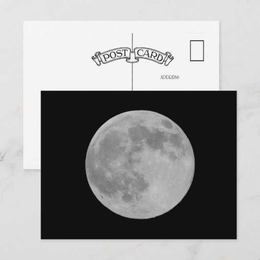 Volle maan dichtbij briefkaart (Voorkant / Achterkant)
