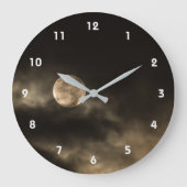 Volle Maan Donkere Wolkenlucht Grote Klok (Voorkant)