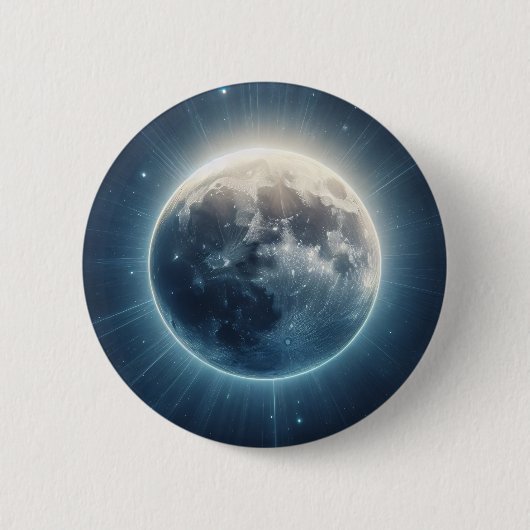 Volle Maan Eclipse Witte Gloed Ronde Button 5,7 Cm (Voorkant)