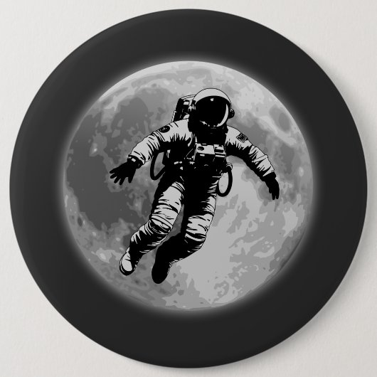 Volle Maan en Astronaut Ronde Button 6,0 Cm (Voorkant)