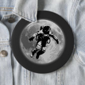 Volle Maan en Astronaut Ronde Button 6,0 Cm (In situ)