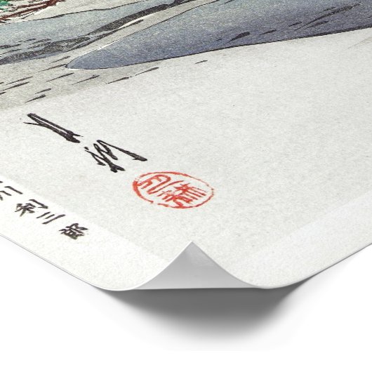 Volle maan en dennenboom (1896) - Ogata Gekko Poster (Hoek)