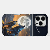 Volle Maan en Gehuil van de Wolf iPhone Hoesje (Achterkant horizontaal)