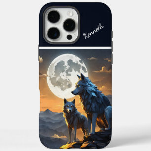 Volle maan en het gehuil van de wolf iPhone 16 pro max hoesje