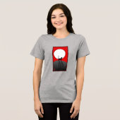 Volle maan en kat Tri-Blend shirt (Voorkant volledig)