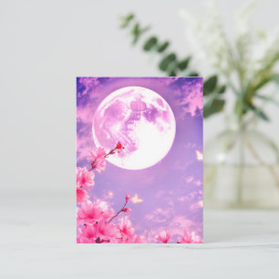 Volle Maan en Kersenbloesem Uitnodiging – Elegant