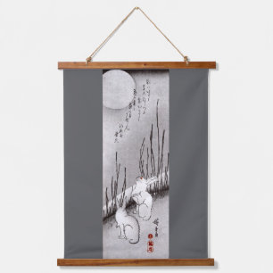 Volle Maan en Konijnen, Hiroshige, Ukiyo-e Hangend Wandkleed