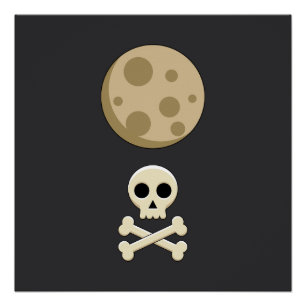 Volle Maan en Schedel Perfect Poster