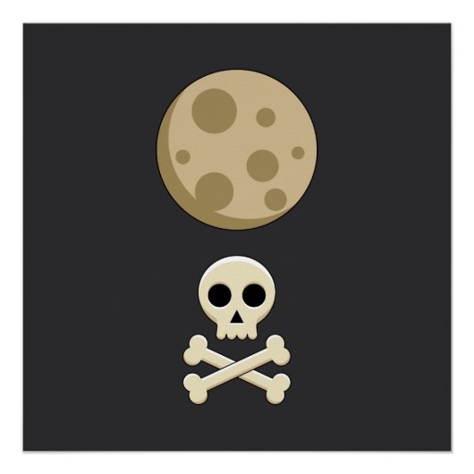 Volle Maan en Schedel Perfect Poster (Voorkant)