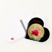 Volle Maan en Volle Bloei Rode Roos Notitieboek (Binnen)