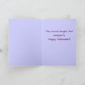 Volle maan en Zwarte Kat Halloween Kaart (Binnen)