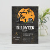 Volle Maan Enge Halloween Feest Uitnodiging (Staand voorkant)