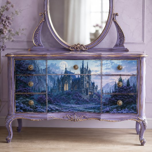 Volle Maan Ethische Gotische Kathedraal Decoupage Tissuepapier