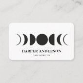 Volle Maan Fasen Moderne Yoga Instructeur Visitekaartje (Voorkant)