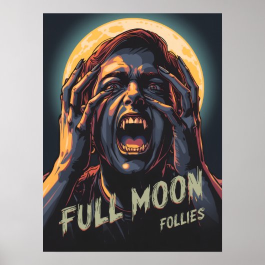 Volle maan follies | weerwolf poster (Voorkant)