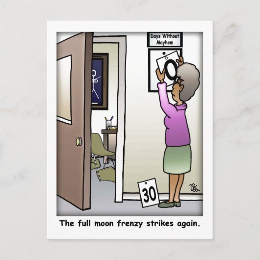 Volle Maan Frenzy Funny Briefkaart (Voorkant)