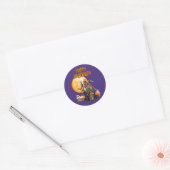 Volle Maan Gelukkig Halloween Ronde Sticker (Envelop)