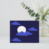 Volle maan glimlachen met wolken briefkaart (Staand voorkant)