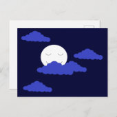 Volle maan glimlachen met wolken briefkaart (Voorkant / Achterkant)