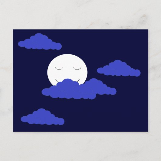 Volle maan glimlachen met wolken briefkaart (Voorkant)