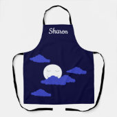 Volle maan glimlachen met wolken schort (Voorkant)